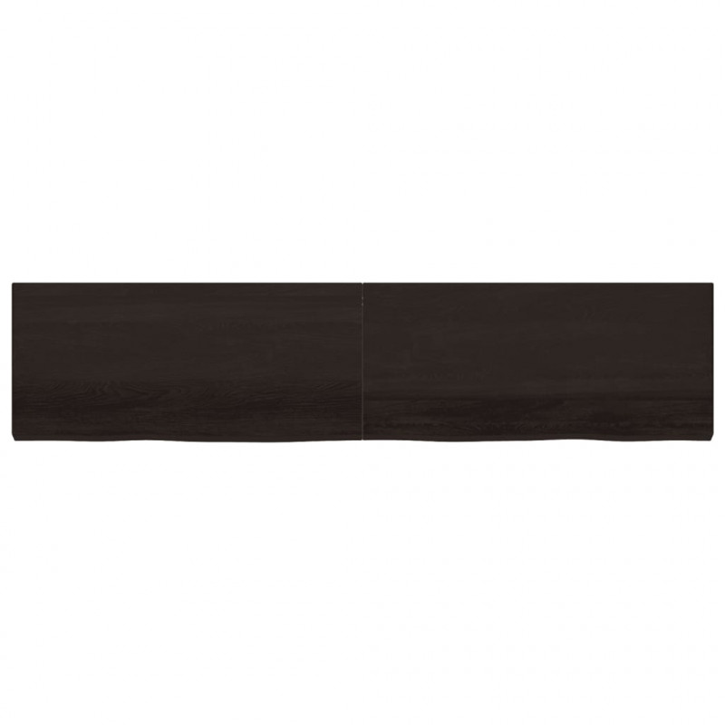 Blat stołu, ciemnobrązowy, 220x50x(2-6) cm, lite drewno dębowe