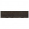 Blat stołu, ciemnobrązowy, 220x50x(2-6) cm, lite drewno dębowe