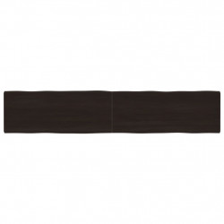 Blat, ciemnobrązowy 200x40x(2-6)cm drewno z naturalną krawędzią
