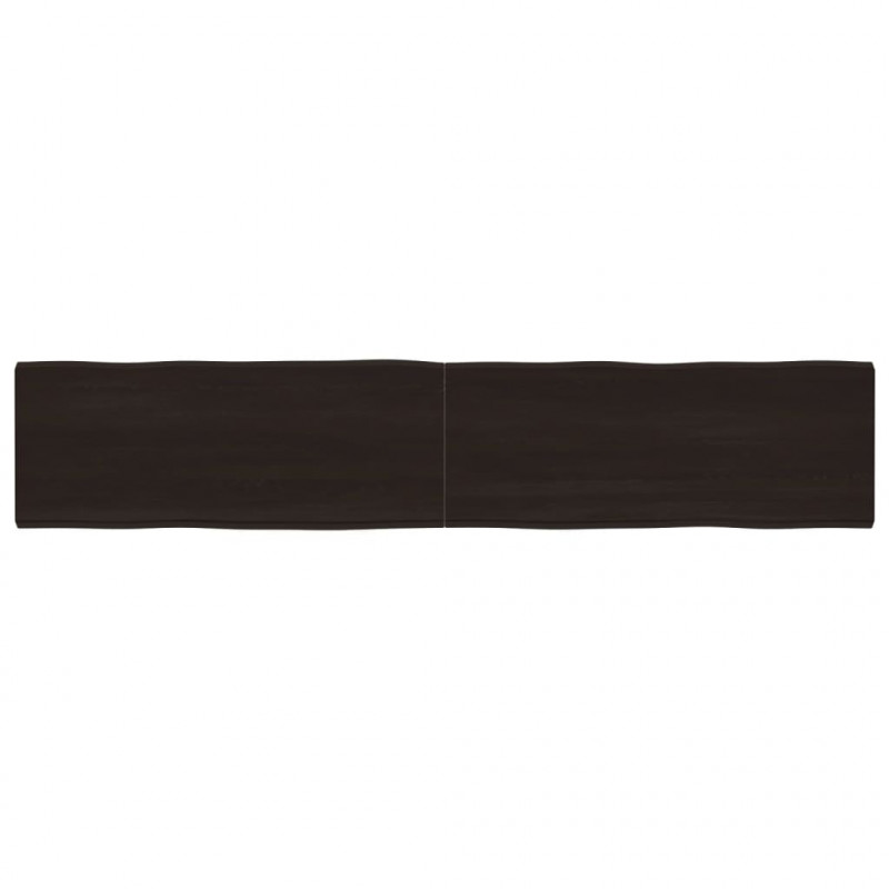 Blat, ciemnobrązowy 200x40x(2-6)cm drewno z naturalną krawędzią