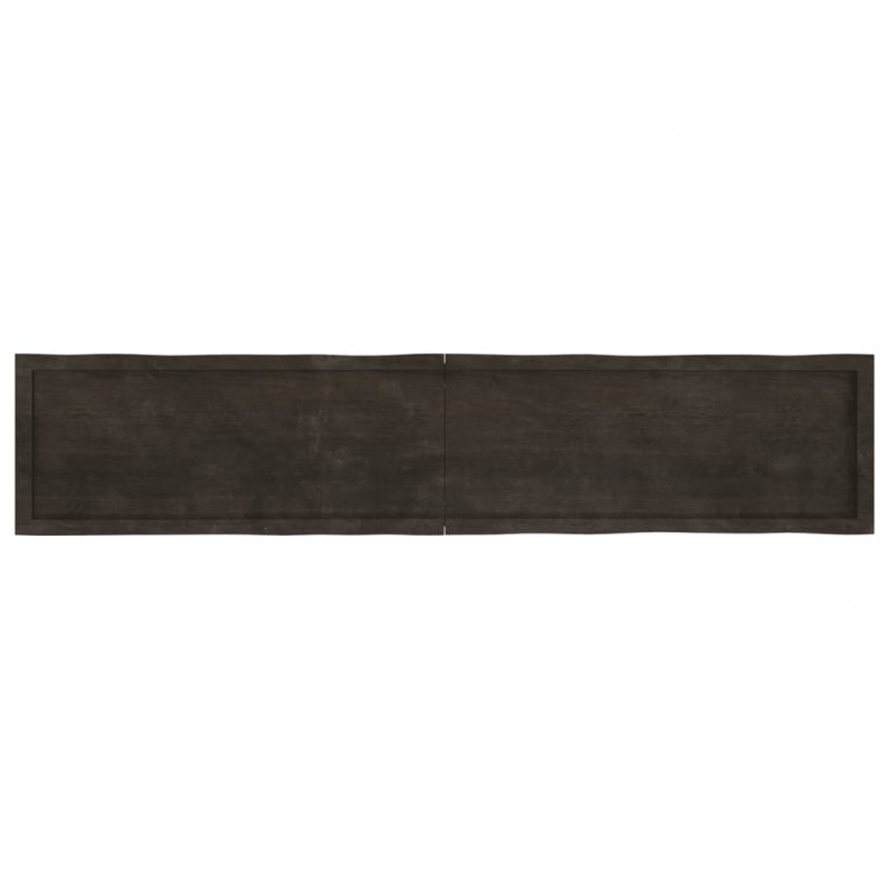 Blat, ciemnobrązowy 200x40x(2-6)cm drewno z naturalną krawędzią
