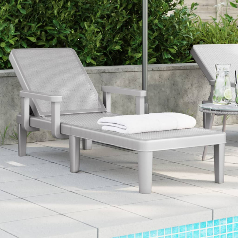 Leżak, 4 pozycje regulacji oparcia 155,5x57x28 cm, polipropylen