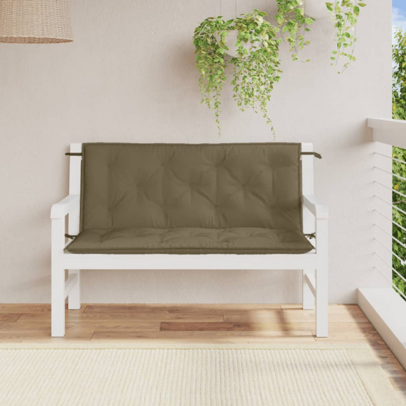 Poduszki na ławkę ogrodową, 2 szt., taupe melanż, 120x50x7 cm