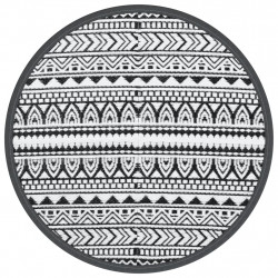 Dywan na zewnątrz, czarny, Ø120 cm, PP