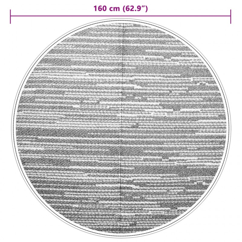 Dywan na zewnątrz, brązowy, Ø160 cm, PP