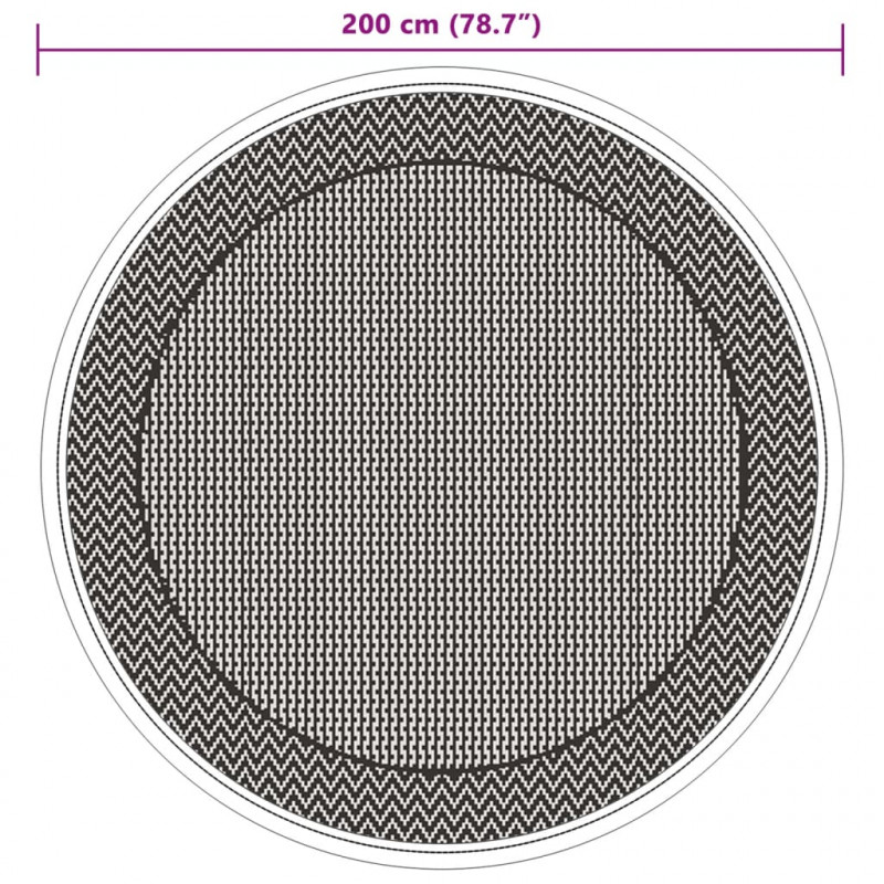 Dywan na zewnątrz, zielony, Ø200 cm, PP