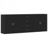 Szafki, 3 szt., czarne, materiał drewnopochodny