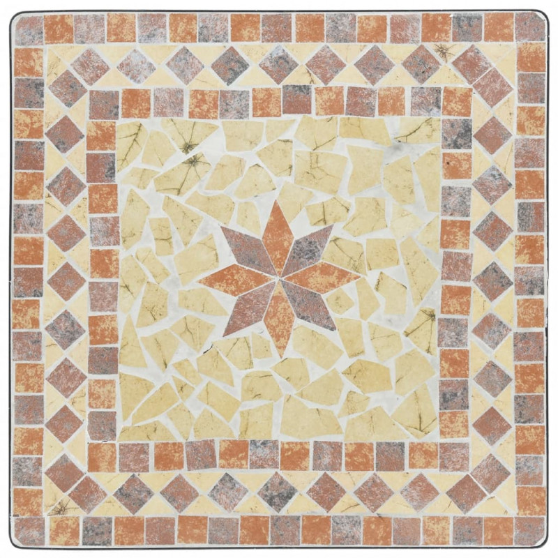 Mozaikowy stolik bistro, terakota, 60x60x74 cm, ceramiczny