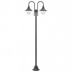 Latarnia ogrodowa 2-punktowa, 220 cm, aluminium, E27, brązowa