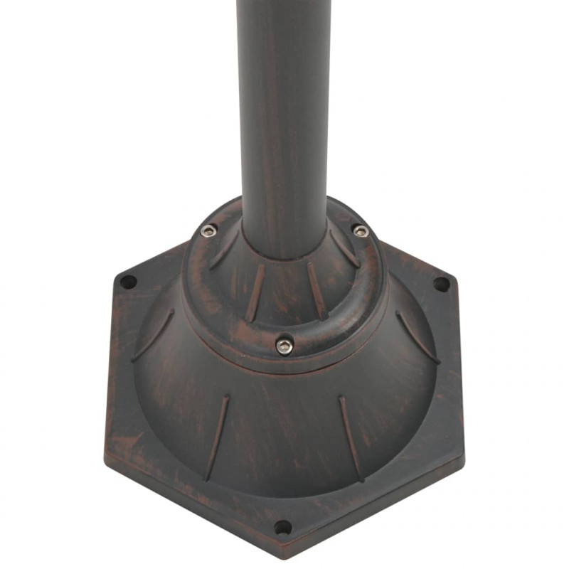 Latarnia ogrodowa 2-punktowa, 220 cm, aluminium, E27, brązowa
