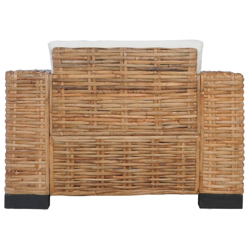 Fotel z poduszkami, naturalny rattan
