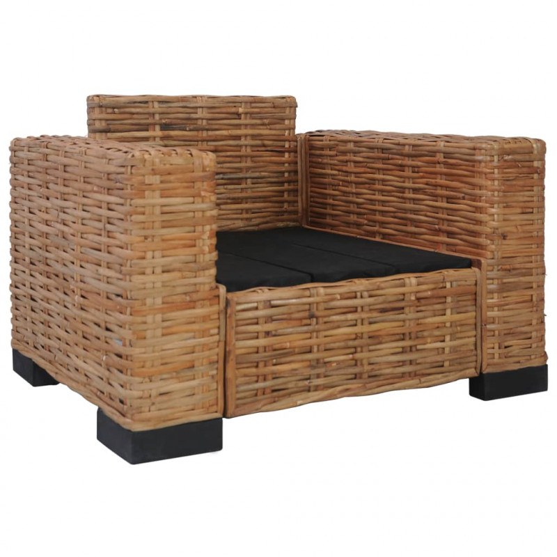 Fotel z poduszkami, naturalny rattan