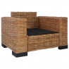 Fotel z poduszkami, naturalny rattan