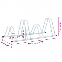 Stojak na 4 rowery, wolnostojący, stal galwanizowana