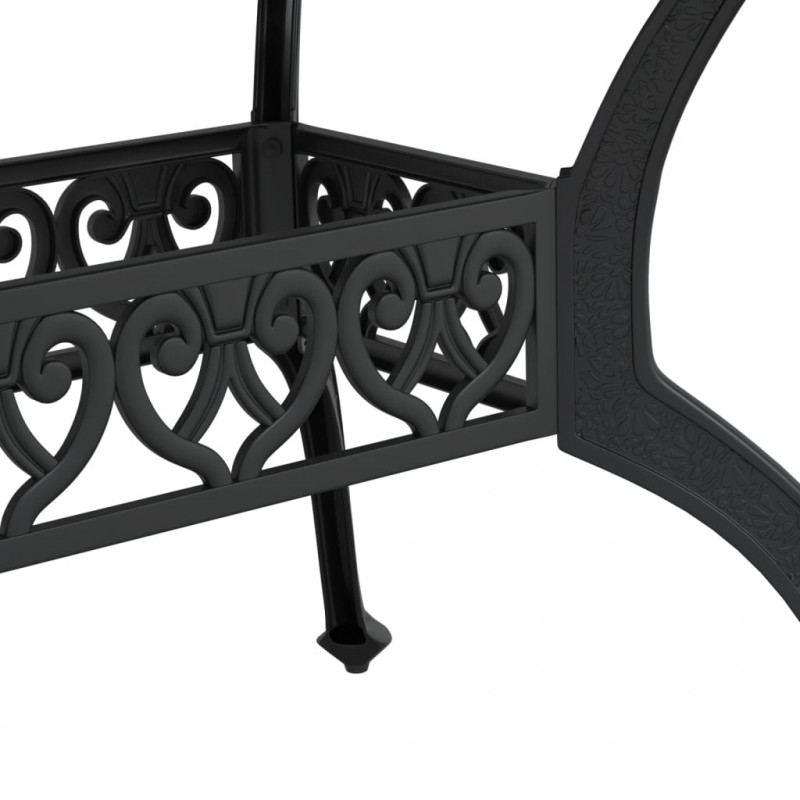 Stół ogrodowy, czarny, 150x90x72 cm, odlewane aluminium