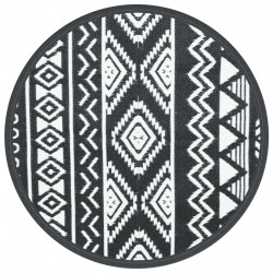 Dywan na zewnątrz, czarny, Ø160 cm, PP