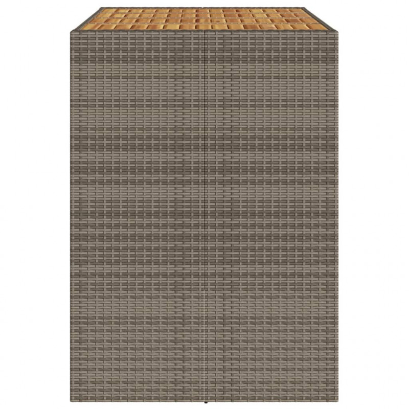 Ogrodowy stół barowy z akacjowym blatem, szary, 145x80x110 cm