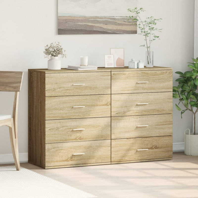 Szafki, 2 szt, dąb sonoma, 60x39x80 cm, materiał drewnopochodny