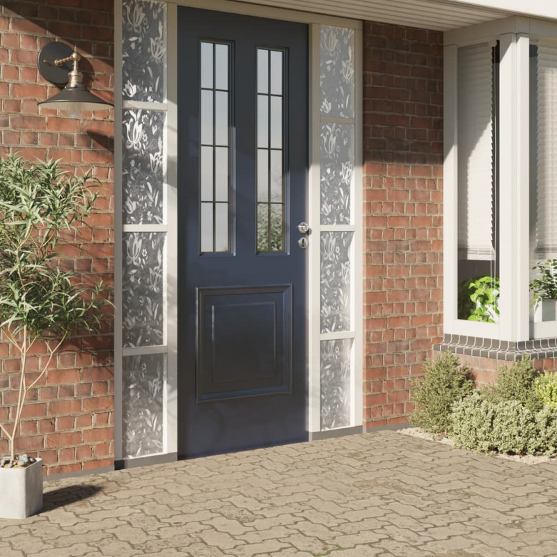 Folie okienne, 2 szt., matowe, wzór w kwiaty, PVC