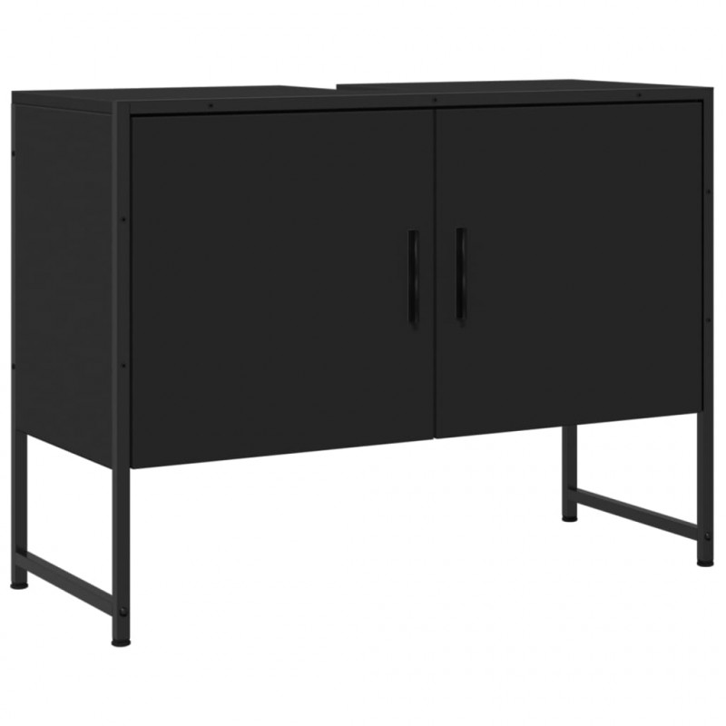 Szafka pod umywalkę, czarna, 80x33x60 cm