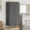 Szafa FLORO, szara, 77x53x171 cm, lite drewno sosnowe