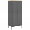 Szafa FLORO, szara, 77x53x171 cm, lite drewno sosnowe