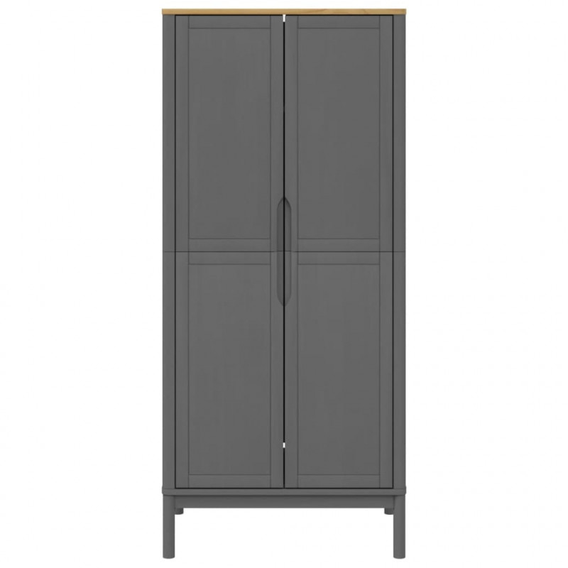 Szafa FLORO, szara, 77x53x171 cm, lite drewno sosnowe