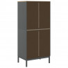 Szafa FLORO, szara, 77x53x171 cm, lite drewno sosnowe