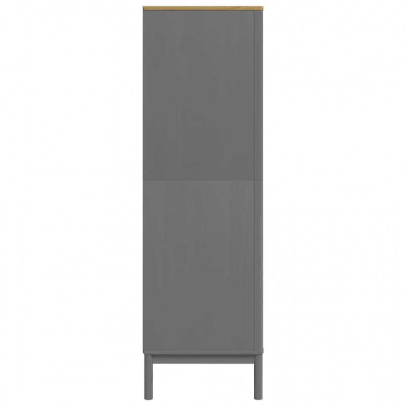 Szafa FLORO, szara, 77x53x171 cm, lite drewno sosnowe