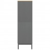 Szafa FLORO, szara, 77x53x171 cm, lite drewno sosnowe
