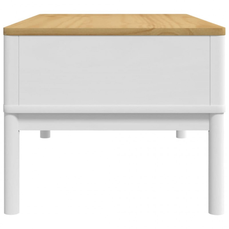 Stolik kawowy FLORO, biały, 99x55,5x45 cm, lite drewno sosnowe