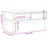 Stolik kawowy FLORO, biały, 99x55,5x45 cm, lite drewno sosnowe