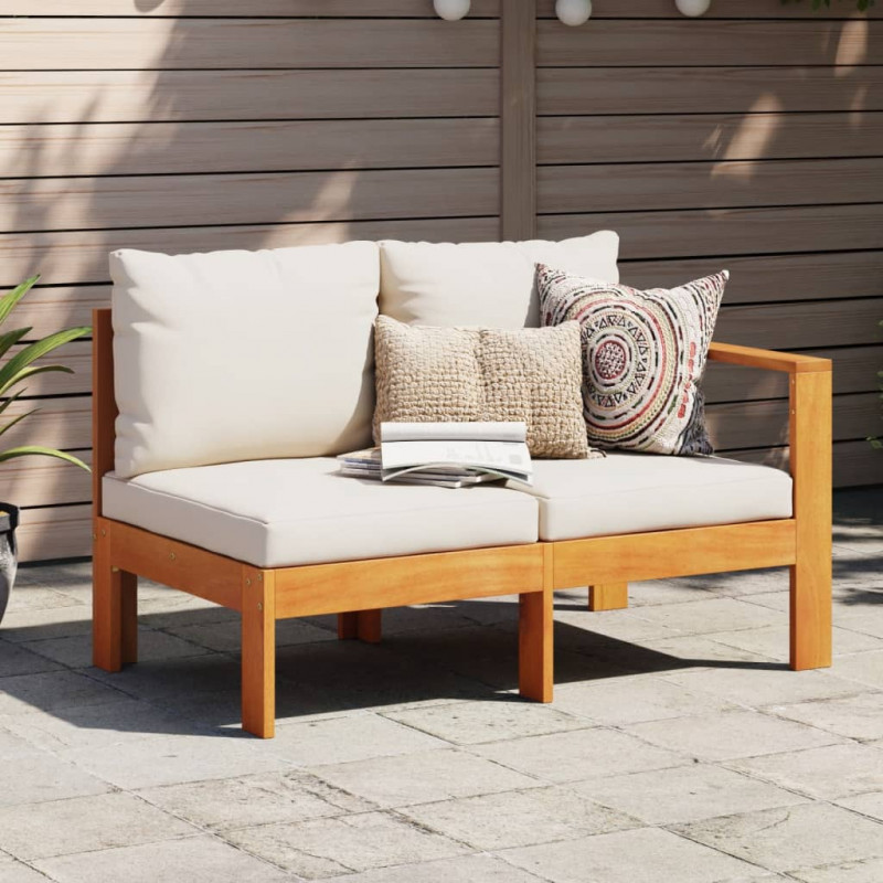 Sofa ogrodowa z podłokietnikiem, 2-osobowa, drewno akacjowe