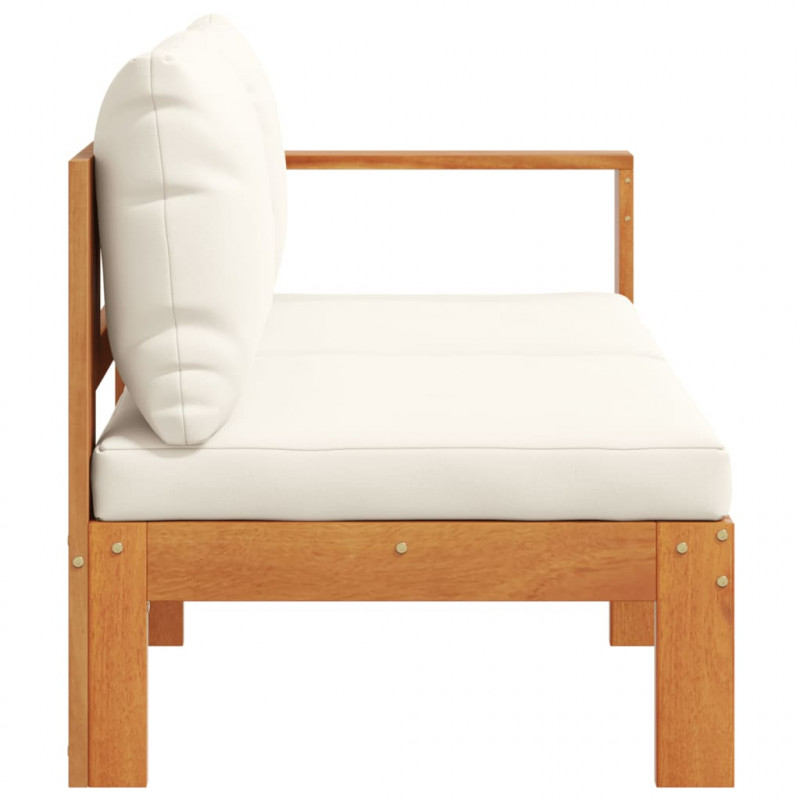 Sofa ogrodowa z podłokietnikiem, 2-osobowa, drewno akacjowe