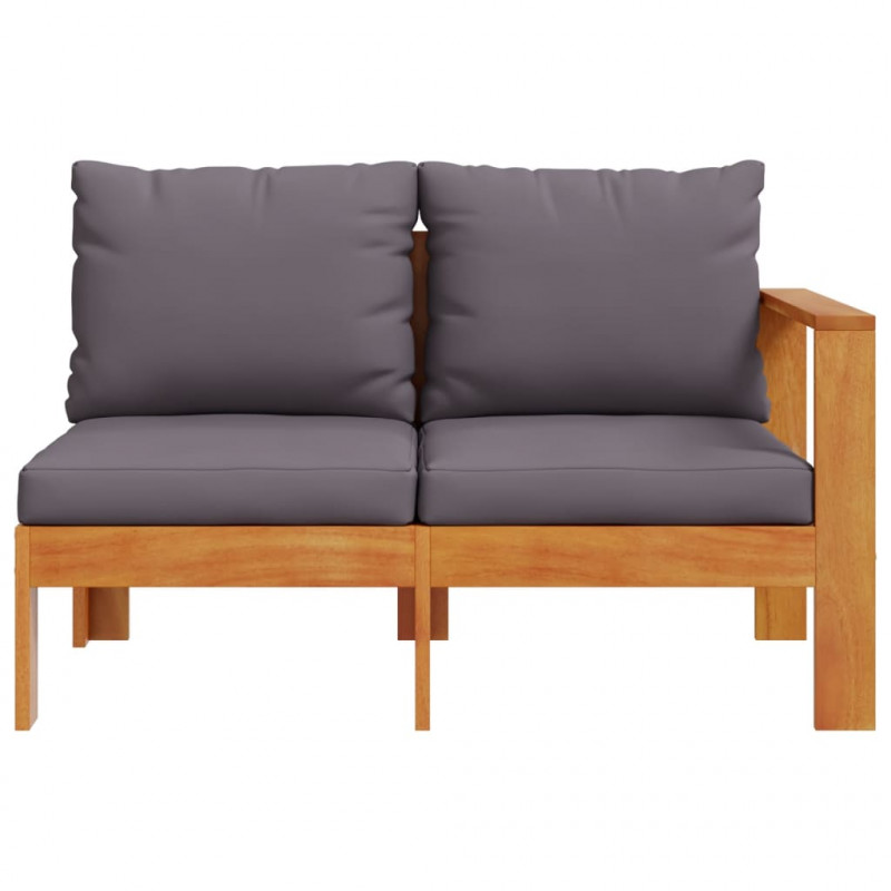 Sofa ogrodowa z podłokietnikiem, 2-osobowa, drewno akacjowe