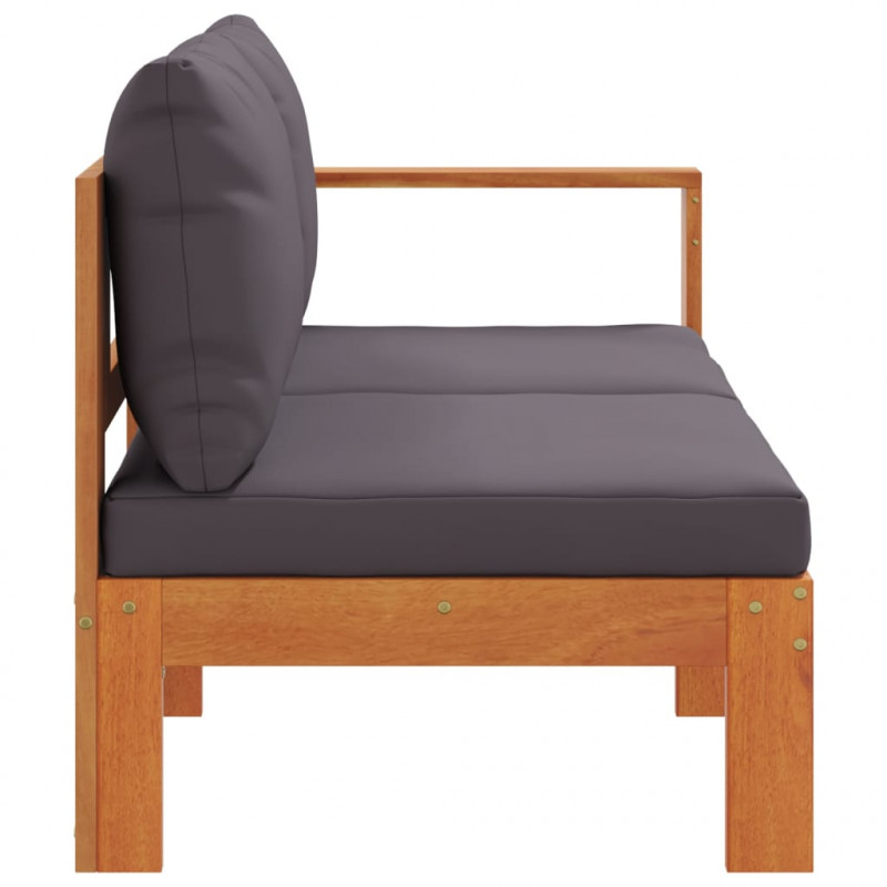Sofa ogrodowa z podłokietnikiem, 2-osobowa, drewno akacjowe