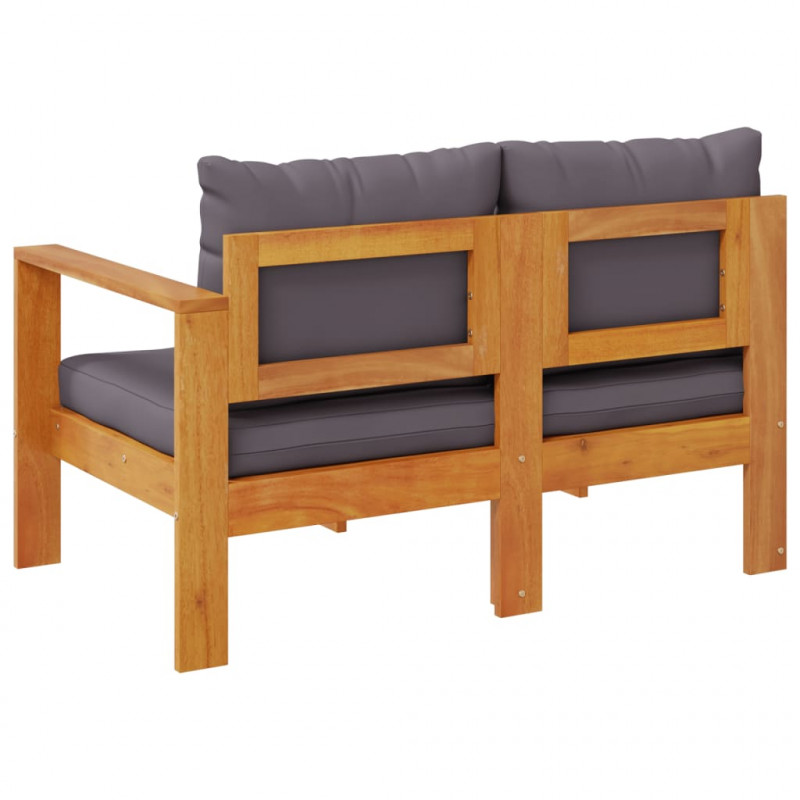 Sofa ogrodowa z podłokietnikiem, 2-osobowa, drewno akacjowe