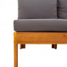 Sofa ogrodowa z podłokietnikiem, 2-osobowa, drewno akacjowe