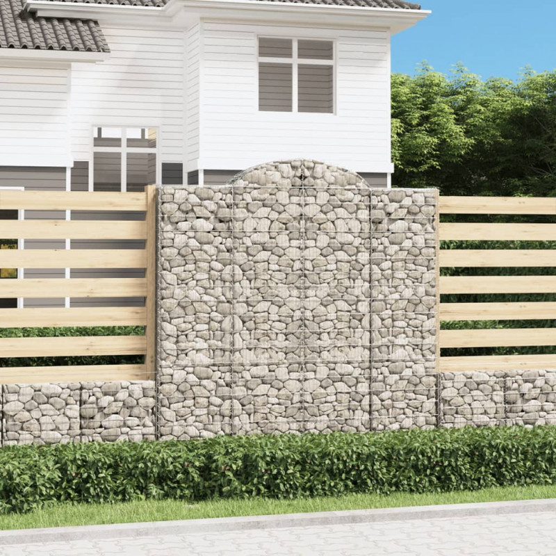 Kosze gabionowe, 10 szt, 200x50x200/220cm, galwanizowane żelazo