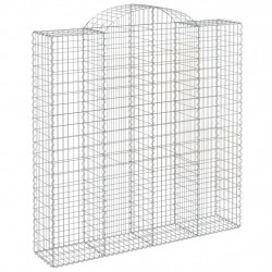 Kosze gabionowe, 10 szt, 200x50x200/220cm, galwanizowane żelazo