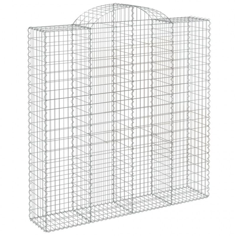 Kosze gabionowe, 10 szt, 200x50x200/220cm, galwanizowane żelazo