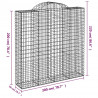 Kosze gabionowe, 10 szt, 200x50x200/220cm, galwanizowane żelazo