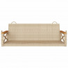 Ławka bujana, beżowa, 109x62x40 cm, polirattan