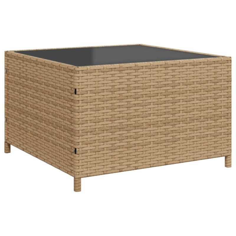 Narożnik ogrodowy z poduszkami i stolikiem, rattan PE, beżowy