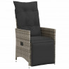 Rozkładane krzesła ogrodowe, 2 szt., poduszki, szary rattan PE