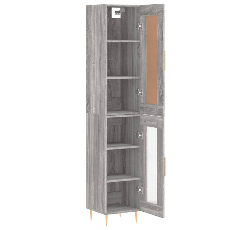Wysoka szafka, szary dąb sonoma, 34,5x34x180 cm