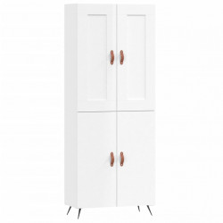 Witrynka biała połysk 69,5x34x180 cm materiał drewnopochodny