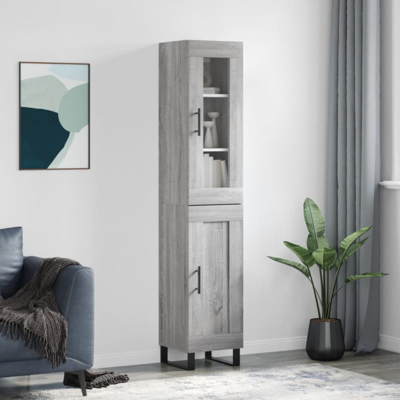 Wysoka szafka, szary dąb sonoma, 34,5x34x180 cm