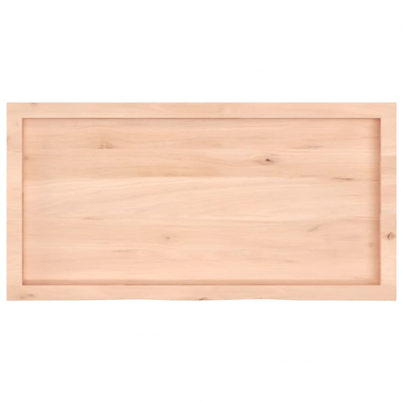 Półka, 100x50x(2-4) cm, surowe lite drewno dębowe