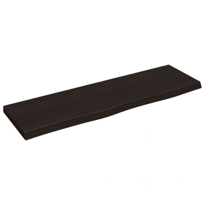 Półka, ciemnobrązowa, 100x30x(2-4) cm, wykończone drewno dębowe